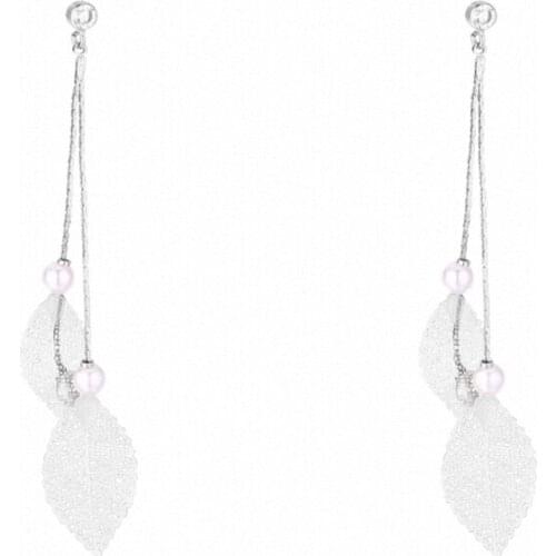 TONGKWOK Bohemia Exaggeration Dangle Earrings For Women Silk Thread Tassel Metal Long Chandelier Earrings #136133