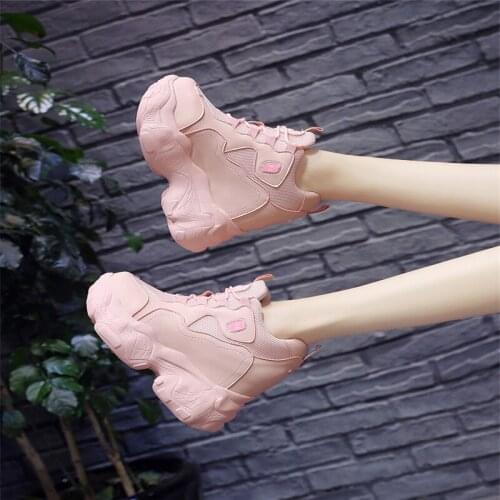 Hight Increase Ulzzang Women Casual Shoes 2020 Woman Sneakers Platform Wedges High Heels sexy Loafers Ladies Creepers Trainers