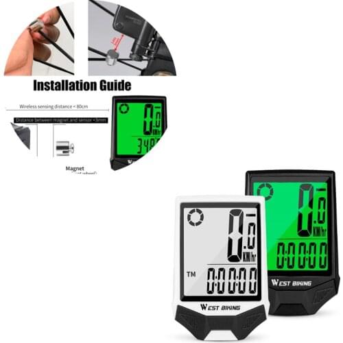 Bike Computer Wireless Large Screen Bicycle Code Table English Waterproof Luminous Anti-jamming Speedometer Bike Accessories