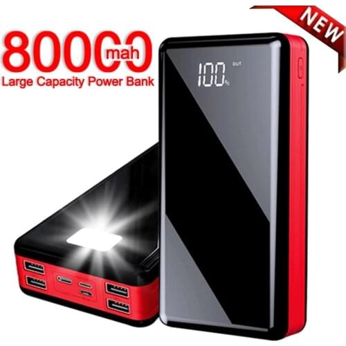 Portable Power Bank 80000mAh Mobile Display Charger LED Digital Powerbank External Battery for Xiaomi Samsung IPhone