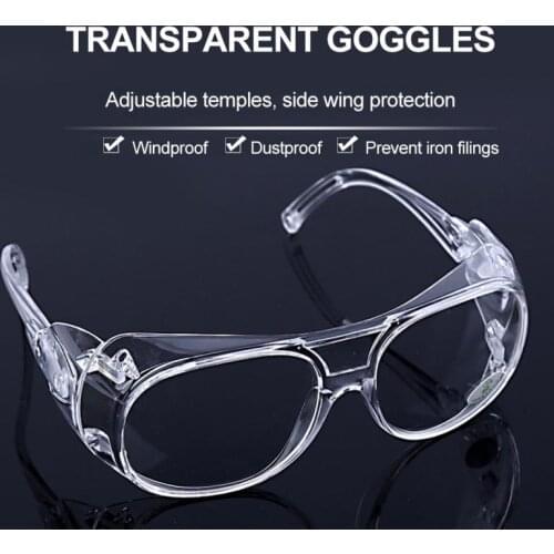 Safety Goggles Protective Eye Fully Enclosed Lens Goggles Wide Vision Disposable Vent Mask Anti-Fog Splash Goggles