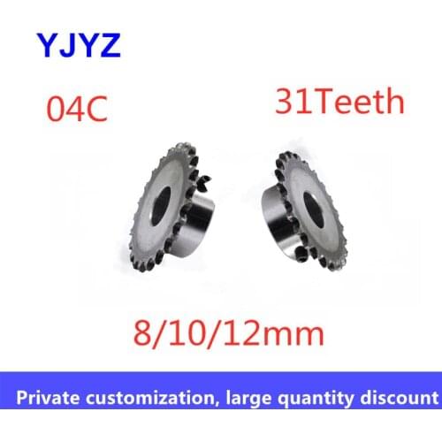 04C 25H Sprocket 35 Teeth Bore 8/10/12mm Metal Pilot Motor Gear Roller Chain Drive