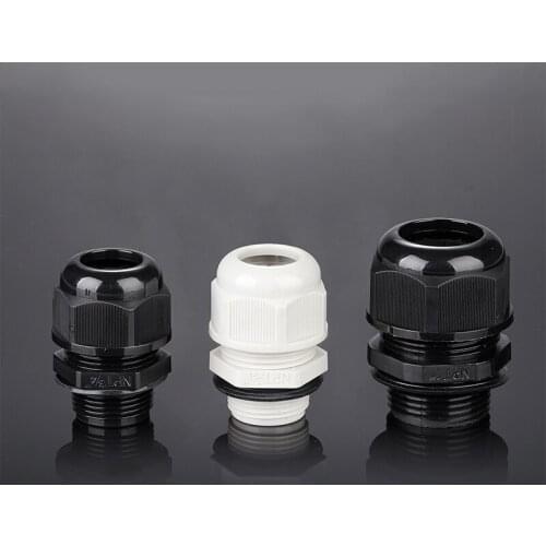 10Pcs White Black Waterproof Nylon Plastic Cable Gland Connector IP68 PG7 PG9 PG11 PG13.5 PG16