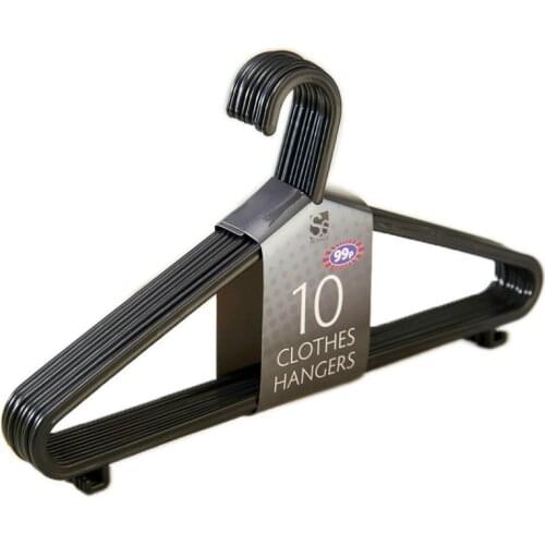 10pcs/set Black Wardrobe Hangers For Clothes Rack Multi-function Closet Wardrobe Organizer For Clothes Coat Dry Rack