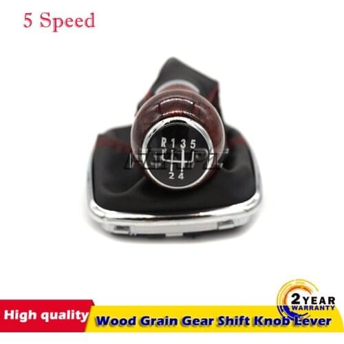 12mm Wood Grain Gear Shift Knob Lever Shifter Gaitor Boot 5 speed For Volkswagen VW 1999-2004 Golf 4 IV MK4 GTI R32 Bora Jetta