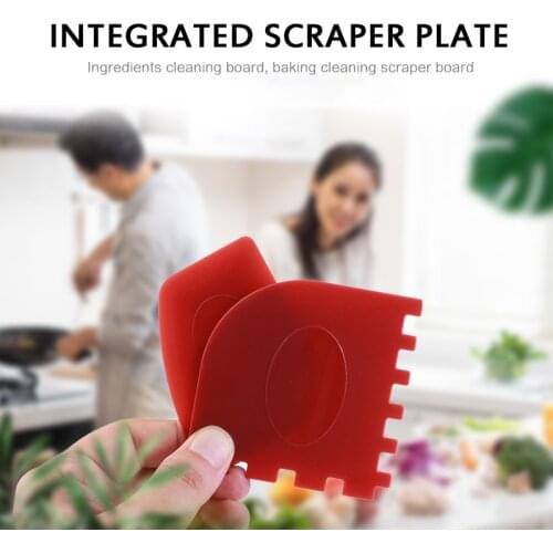 2pcs Plastic Grill Pan Scrapers Cleaner Tool Scrapers Cleaner Cookware Grill Kitchen Scrapers Set Serrated Edge BBQ Cleaning