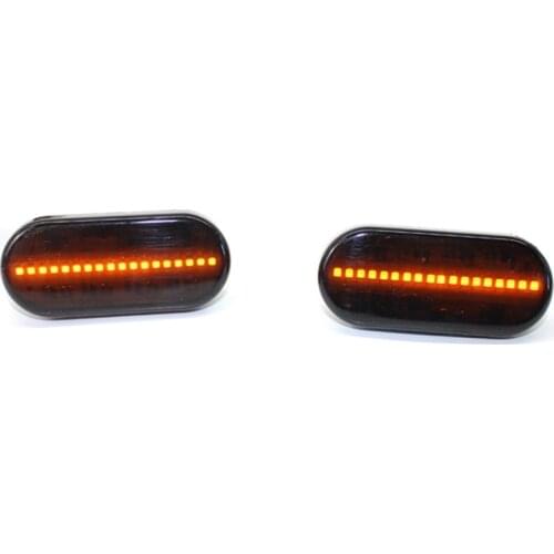 2PCS Super brightness Smoked Dynamic Flowing led lights yellow LED Side Marker Turn Signal Lights For VW Bora Golf mk4 1997-2005