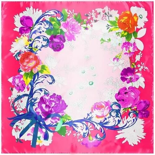 2018 22colors 90cm*90cm New Printing Twill Silk Scarf Fashion women Design Bandana Scarf Shawls Luxury Brand Silk Scarves