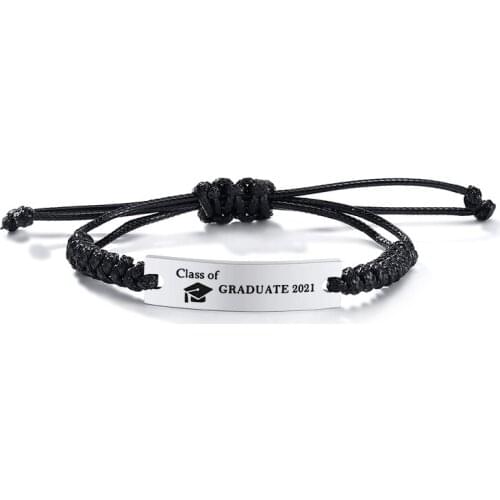 2021 Gold Steel Knot Simple Curved Card And Stainless Seel Blank Card Bracelet With Lettering Hand Rope For Women And Men