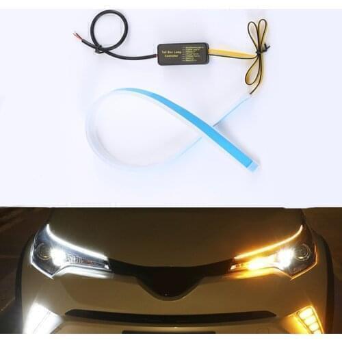 2x For Toyota Corolla Camry Sienna Venza Reiz Innova Led Strip Car Headlight stiker DRL Daytime Running Lights Turn Signal Lamp