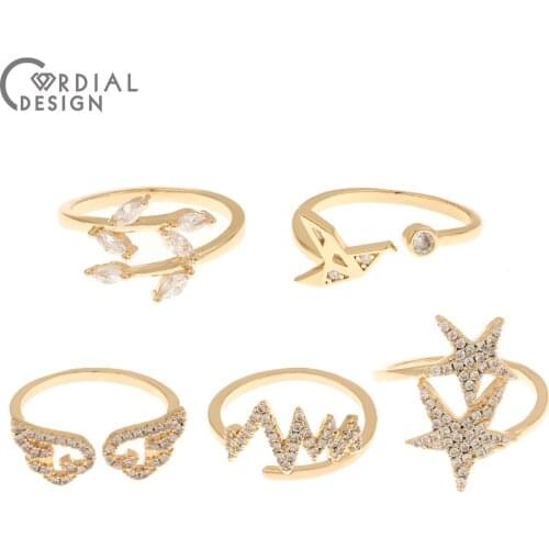 Cordial Design 30Pcs Rhinestone Ring Settings/Hand Made/Cubic Zirconia Ring Making/DIY Accessories/Jewelry Findings & Components