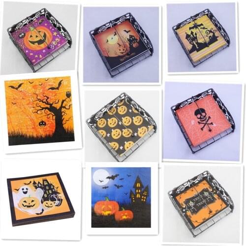 33x33cm 20Napkins/lot Colour Printed Napkin Halloween Skullcap Creative Napkin DIY Birthday Party Paper Towel Decor
