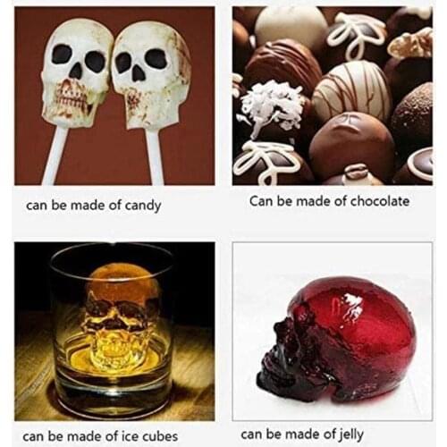 3D Skull Silicone Mold Ice Cube Maker Chocolate Mould Tray Ice Cream DIY Tool Whiskey Wine Cocktail Ice Cube Dropshipping