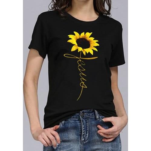 3xl Plus Size Tops For Women Fashion Casual Girls Shirts Sunflower Print Tees Short Sleeve Shirt Outdoor Top Топы Женские