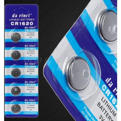 5PCS Lithium Battery CR1620 Electronic Button Coin Cell Batteries 3VECR1620 DL1620 5009LC Watch Toy Remote CR 1620 Drop Shipping