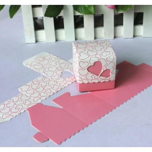 50pcs 5x5x5cm Love Heart White Paper Gift Box Packaging Display Box Gift Boxes For Wedding/Jewelry/candy/food Gifts Storage Box