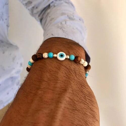 Evil Eye Bracelet, Mens Bracelet, Evil Eye Charm, Protection Bracelet
