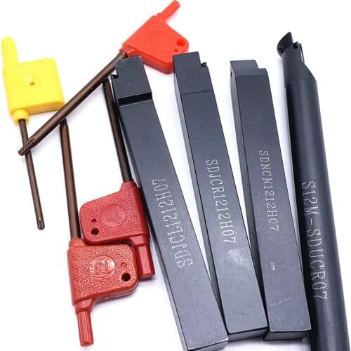 High Quality 4Pcs Set S12M-SDUCR07 SDJCR1212H07 SDJCL1212H07 SDNCN1212H07 12mm Lathe Turning Tool Holder Borning Bar For