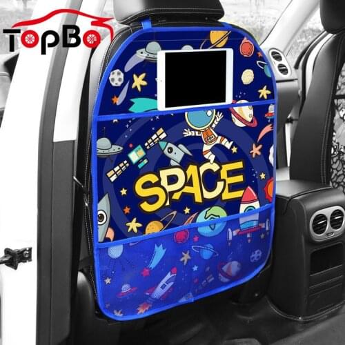 Children Cartoon Car Seat Anti-Kick Mat Protector Cover Anti dirt Mat Car Organizer Tablet Stand Hanging Bag