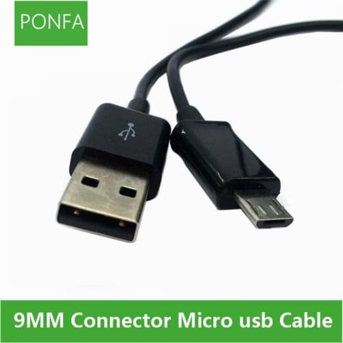 Long 9MM connector White Micro USB Data Charge Cable for Samsung Huawei HTC Mobile phone S4 i9100 i9500 N7100 I9220