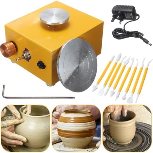 Electric Turntable Pottery Wheel Machine Hexagonal Screwdriver Power Adapter With Tray DIY Ceramic Ceramic Art Craft ClayTools