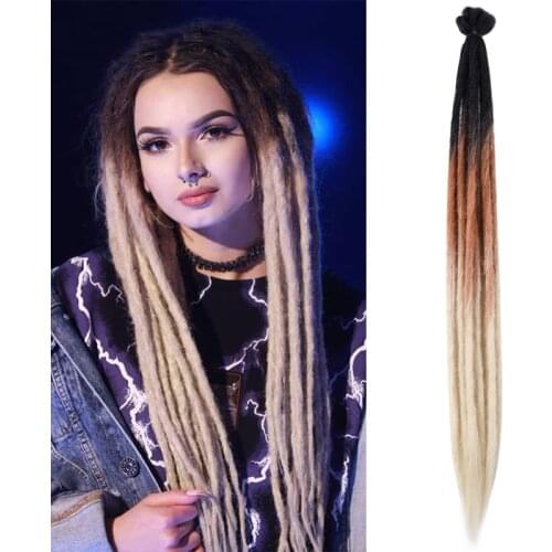 Omber Handmade Dreadlocks Crochet Hair Braids Synthetic Braiding Hair Extension Reggae Hip Hop Hair Braid