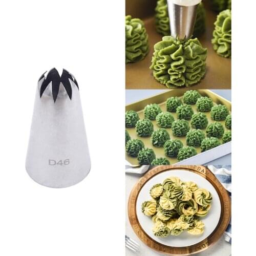 D46 Cookie Cream Pastry Icing Piping Nozzles Cake Decorating Pastry Tip Fondant Cake Tools