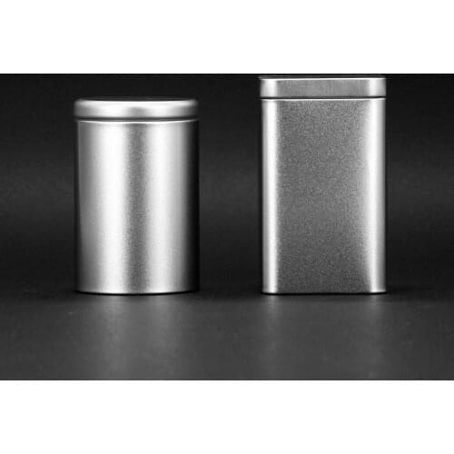 Round Square Silver Tea Cans Iron Mini Candy Storage Box Cookie Case With Cover Empty Cosmetic Metal Tin Box Food Jars 6pcs/lot