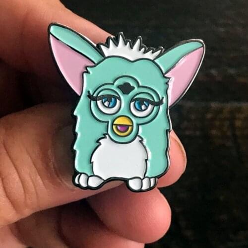 Cartoons Cute Furby Vaporwave Enamel Brooch Pin Backpack Hat Bag Collar Lapel Pins Badges Women Mens Fashion Jewelry Gifts