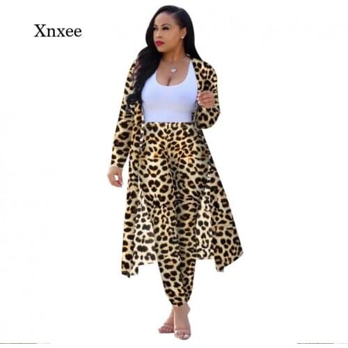 2021 Fashion Fall Winter Womens European and American New Long Sleeve Printed Jacket Cloak Tights Two-Piece Set