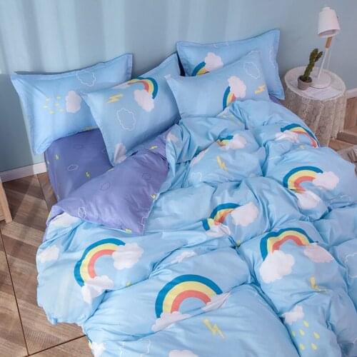Fashion Home Bedding Sets Simple Style Bed Linen Duvet Cover Flat Sheet Pillowcase Winter Full King Single Queen Size Set 2021