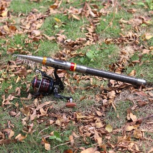 Fishing rod and reel set 1.8-3.6m carbon telescopic set spinning 500-7000 reel fishing Short travel stick fishing bait set