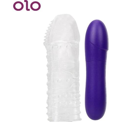 OLO Penis Sleeve Vibrator Clitoris Stimulator G-spot Female Masturbation Dildo Sex Toys for Women