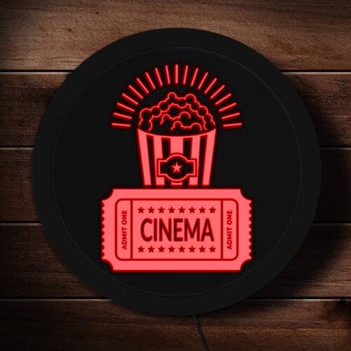 Cinema Movie Night Theme Wall Hanging Light Custom Business Logo Rounded LED Neon Sign Movie Theater Open Sign Business Displays