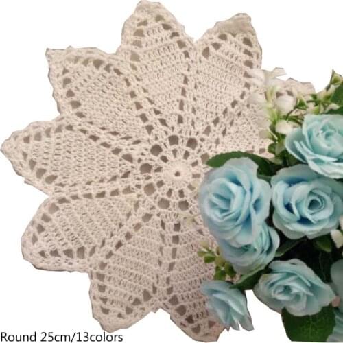 NEW cotton placemat cup coaster mug kitchen Christmas round table place mat cloth lace Crochet tea coffee doily pot New Year pad