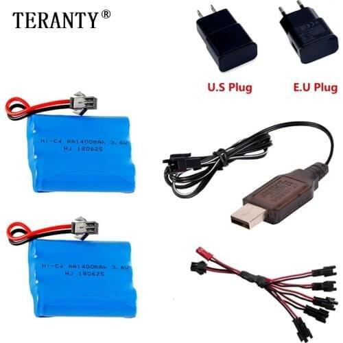 Upgrade 3.6v 1400mah NiCD Battery + charger For Rc Toys Cars Tanks Trucks Robot Gun Boat AA Ni-CD 3.6v Rechargeable Battery Pack