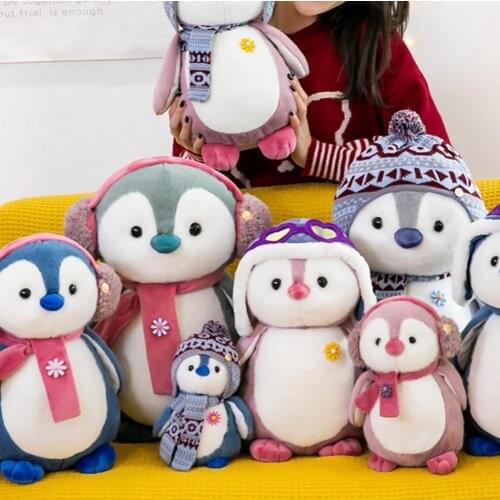 18/23/25cm Penguin Plush Toy Stuffed Cartoon Animals Plushies Scarf Hat Dressing Penguin Doll Toys Children Xmas Gift Christmas