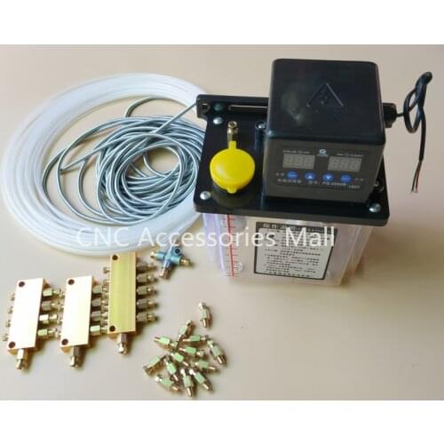Full set 1L AC Electric Auto Lubrication Pump CNC Digital electronic Timer Oil Pump AC220V/110V