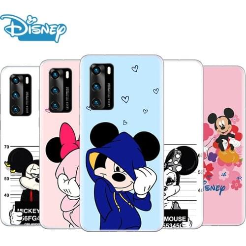 Transparent Cover Mickey mouse love For Huawei P50 P40 P30 P20 P10 P9 P8 Lite Pro Plus mini 2019 2017 Phone Case