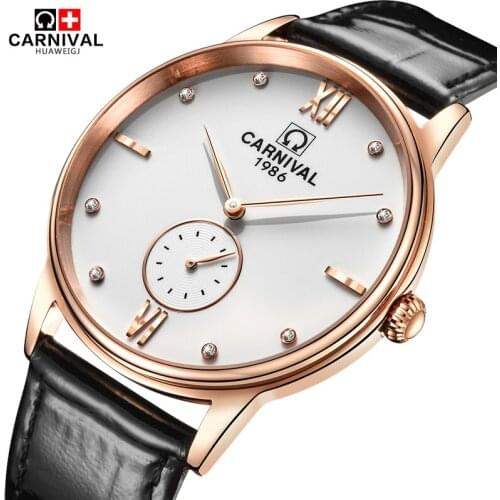 Luxury Carnival big dial ultrathin Waterproof watch men Sapphire quartz White wristwatch relogio masculino