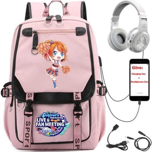 USB Charging teenagers Laptop packsack anime Love Live backpack boys Girl School book Bag Women men Travel Backpack