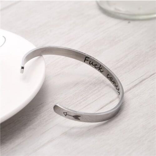 Wide 6mm Cuff Trendy Keep Going Bracelets Titanium Encouragement Bangle For Men Jewelry
