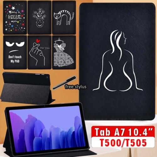 For Samsung Galaxy Tab A7 10.4 Inch 2020 Tablet Stand Cover Case SM-T500 SM-T505 T507 Folding PU Leather Protective Cover