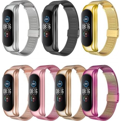 Replacement Strap For Xiaomi Mi Band 3 4 5 Smart Wristband Metal Bracelet For Mi Band 3 4 5 Stainless Band Poetable Sport Belt