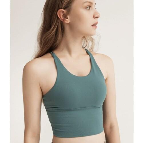 Fitness Sports Bra for Women Push Up Bras Beautiful Cross Back Shockproof Running Gym Training Workout Female Crop Tops