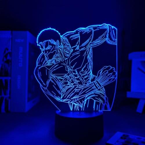 3D Light Anime Attack on Titan The Armoured Titan Anime Figure Night Light Manga Bedroom Decor Night Lamp