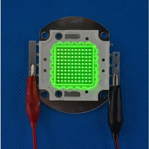 High Power 100W Square Base Bright Green 520nm~525nm SMD LED diodes Light Parts 32V 3000mA