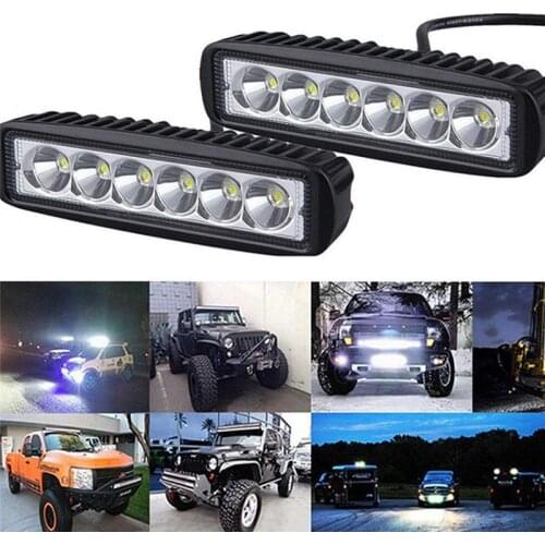 Driving Fog Offroad LED Work Car Light 18W 12V LED Universal Car 4WD led beams Work Light Bar Spotlight Flood Lamp 6*1.9*1inch