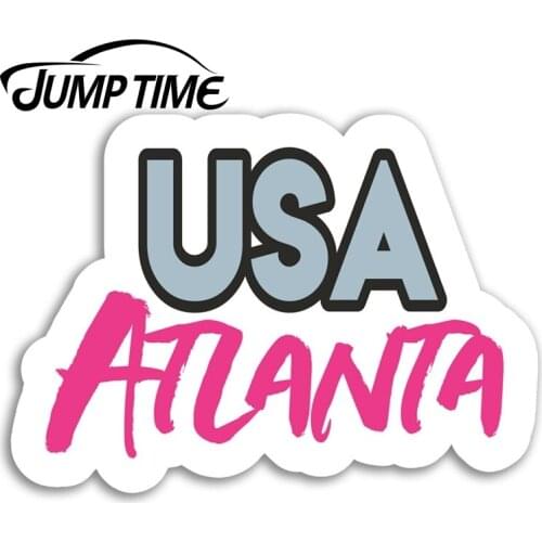 Jump Time for Atlanta Vinyl Stickers Georgia USA Pink Sticker Laptop Luggage Auto Bumper Motor Decal Waterproof Car Accessories