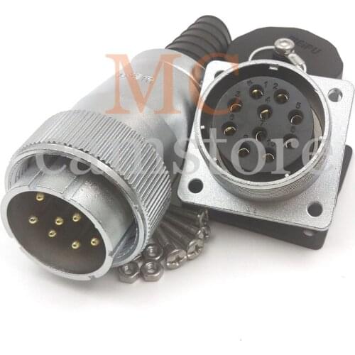 WS32 10pins aviation power connector, WEIPU WS32TQ/P4 + WS32Z/S4 4wire industrial panel mount bulkhead connector with earth wire